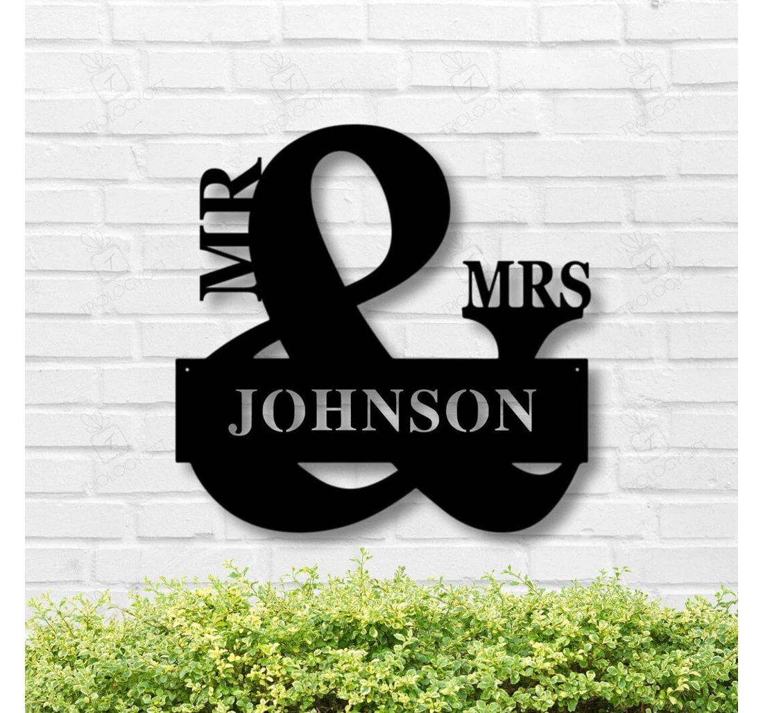 Personalized Metal Sign - Custom Mr Mrs Custom Family Farmhouse Family Name Christmas MonoGram