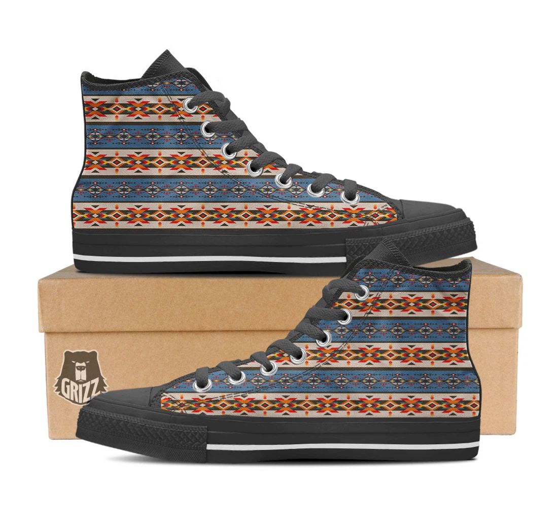 American Native Tribal Navajo Print High Top Shoes