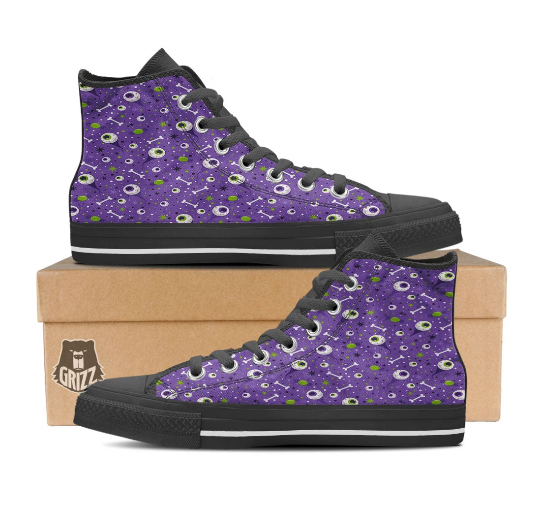 Eyeball Halloween Print Pattern High Top Shoes