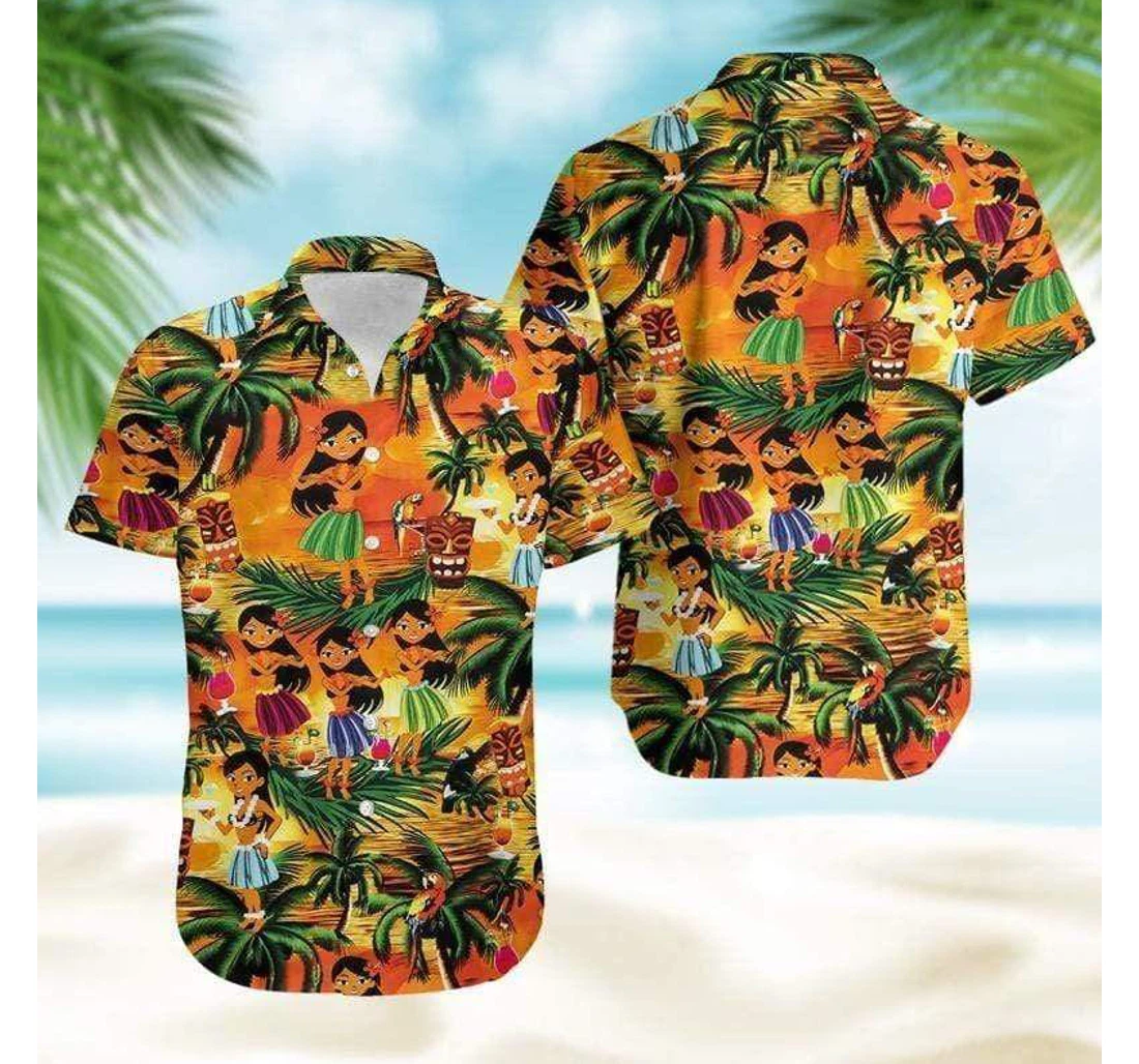 Personalized Girls Dancing Hawaiian Shirt, Button Up Aloha Shirt For Men, Women