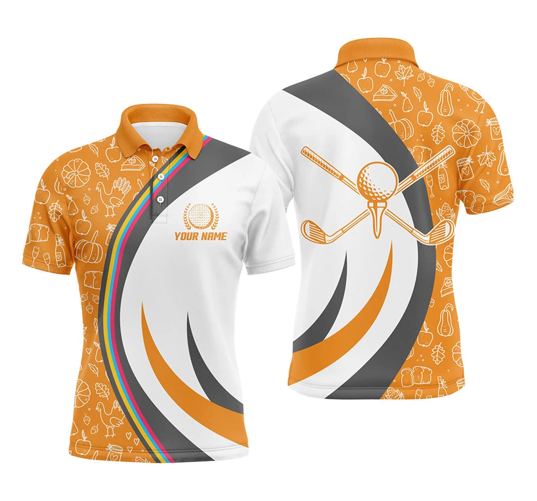 Personalized Thanksgiving Golf Custom Orange Golf Cool Golf Ldt - Polo Shirt