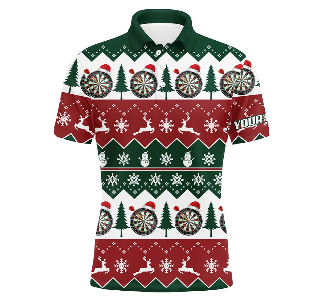 Personalized Christmas Tree Snowflakes Darts Custom Christmas Darts Ldt - Polo Shirt