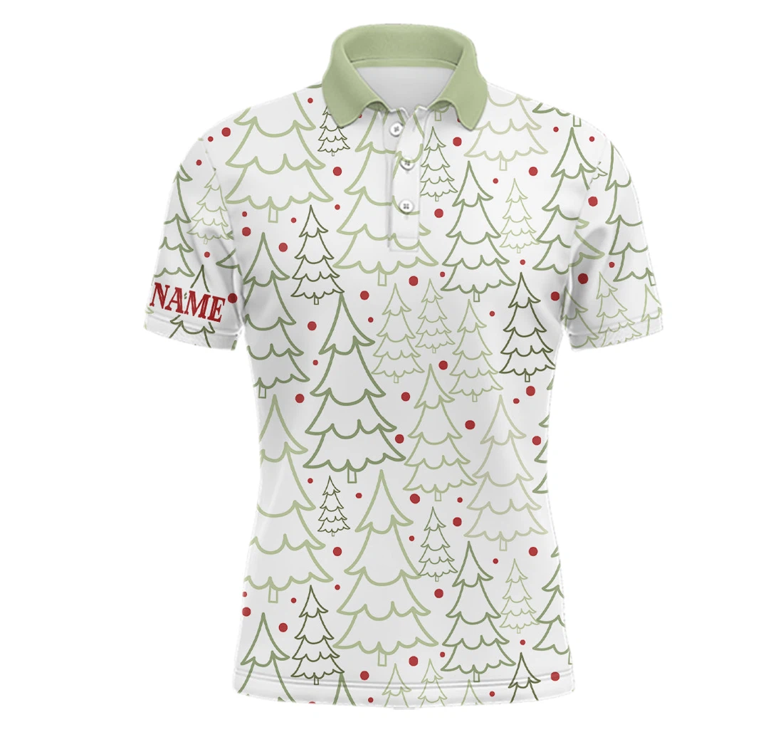 Personalized Golf Custom Winter And Christmas Themed Seamless Pattern Christmas Nqs - Polo Shirt