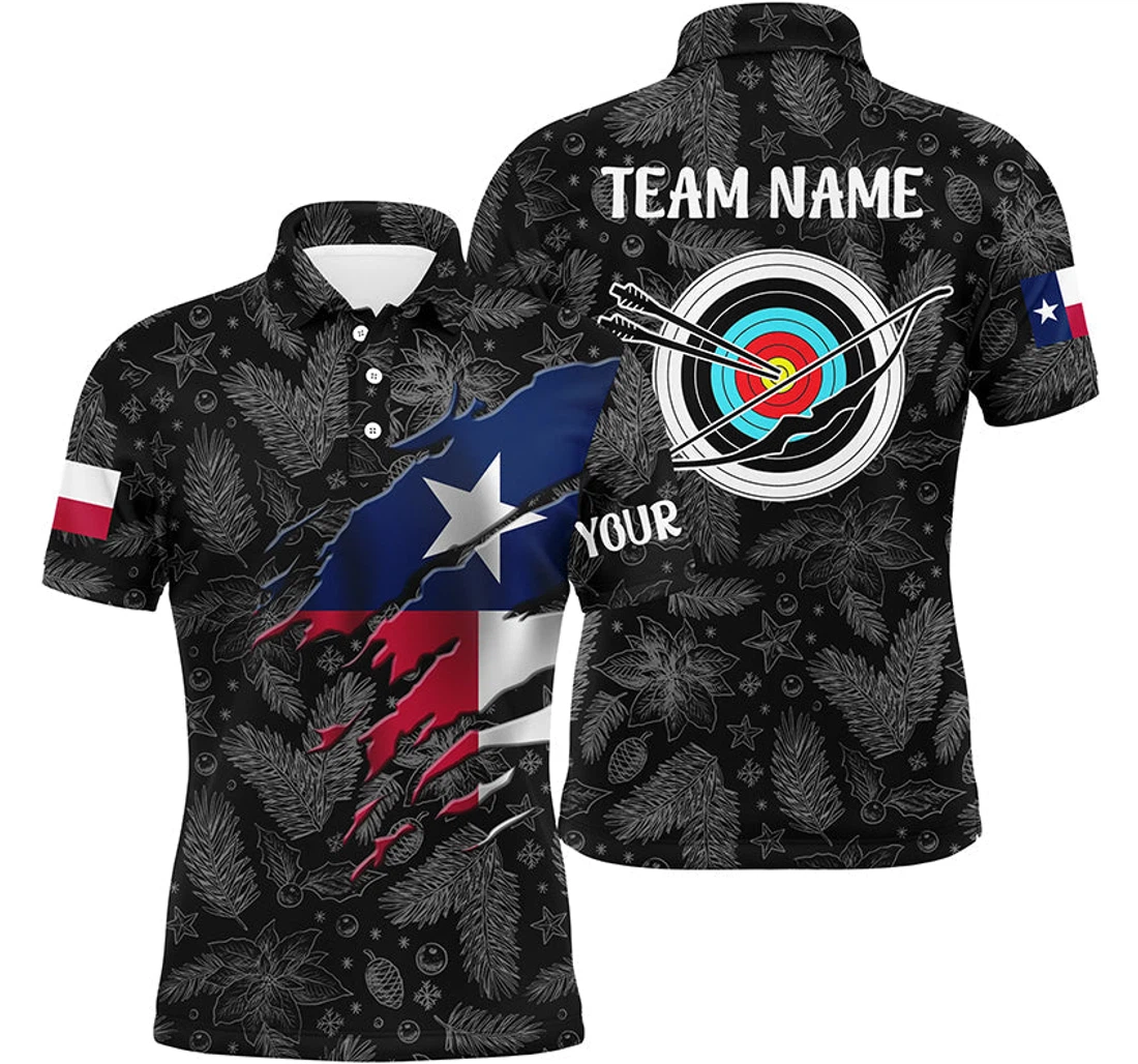 Personalized Funny Christmas Texas Archery Patriot Archery Christmas Tdm - Polo Shirt