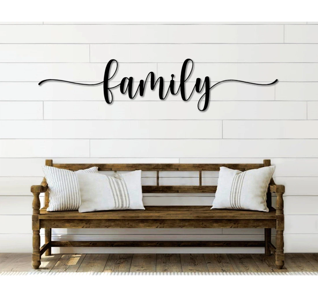 Personalized Metal Sign - Family Art Honey Script Art Family Family Farmhouse MonoGram