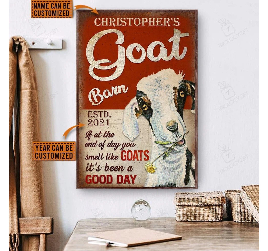 Poster, Canvas - Personalized Frames Goat Barn Good Day S Print Framed Wall Art