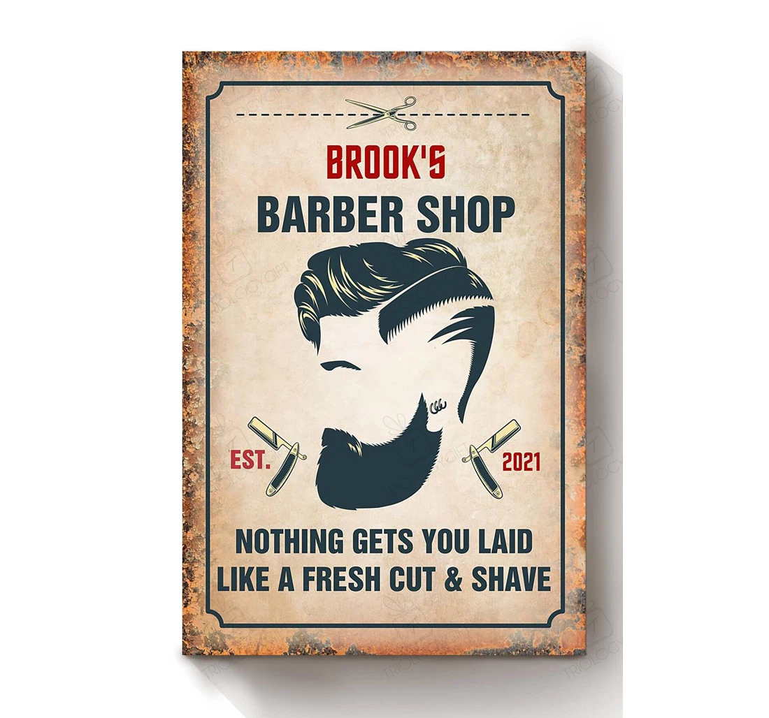 Poster, Canvas - Personalized Hair Stylist Barber Shop Hair Salon S Print Framed Wall Art