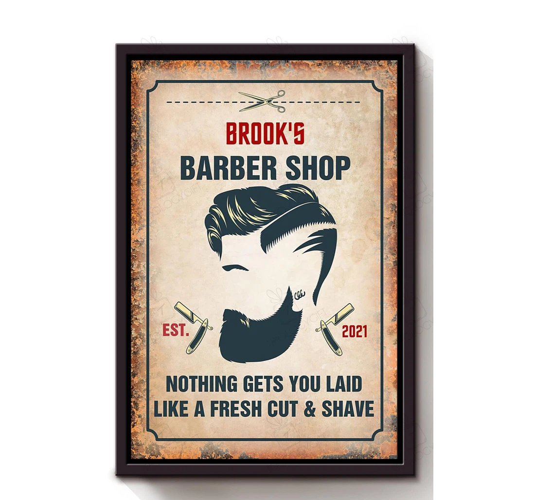 Poster, Canvas - Personalized Hair Stylist Barber Shop Hair Salon S Print Framed Wall Art