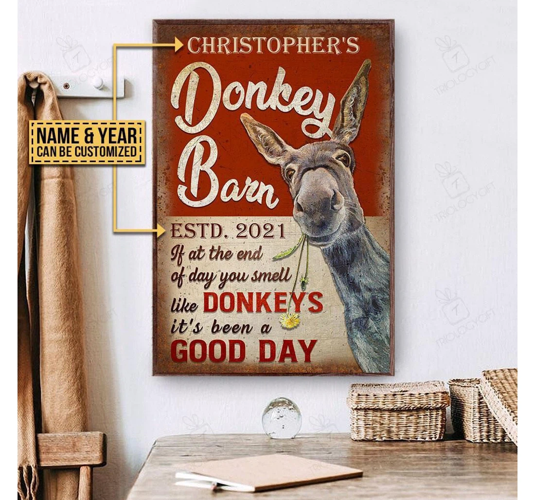 Poster, Canvas - Personalized Frames Donkey Barn Good Day S Print Framed Wall Art