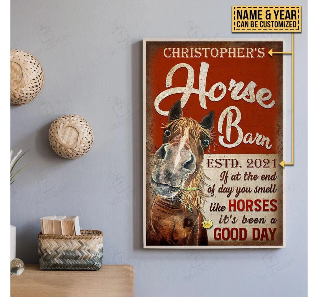 Poster, Canvas - Personalized Frames Horse Barn Good Day S Print Framed Wall Art