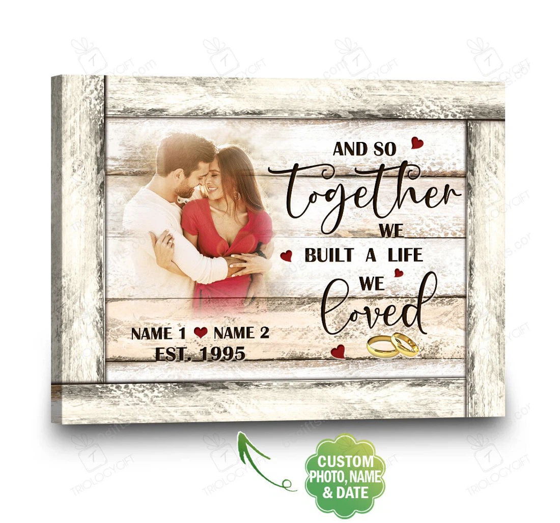 Poster, Canvas - Personalized Valentine's Day And So Together Wedding Present Customized Print Framed Wall Art