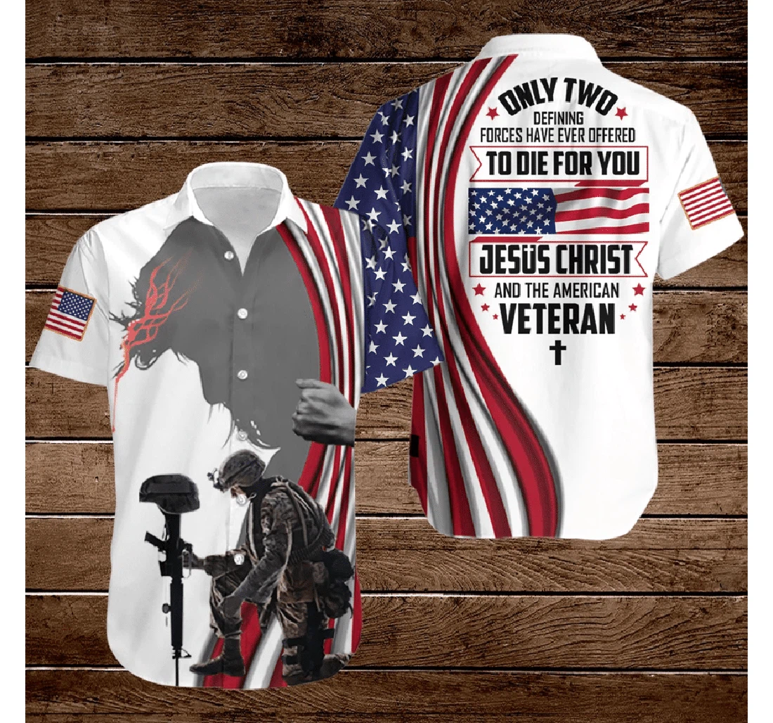Personalized Only Defining Forces Have Offered Die You Gift Veteran Day Hawaiian Shirt, Button Up Aloha Shirt For Men, Women