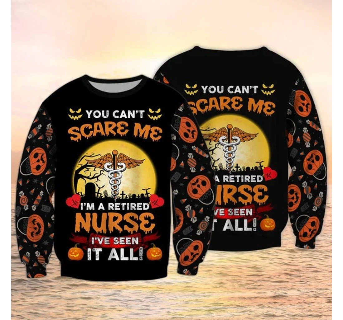 Personalized Funny Halloween Nurse Nurse Halloween I Am Retired Nurse Halloween Nurse - 3D Printed Pullover Hoodie