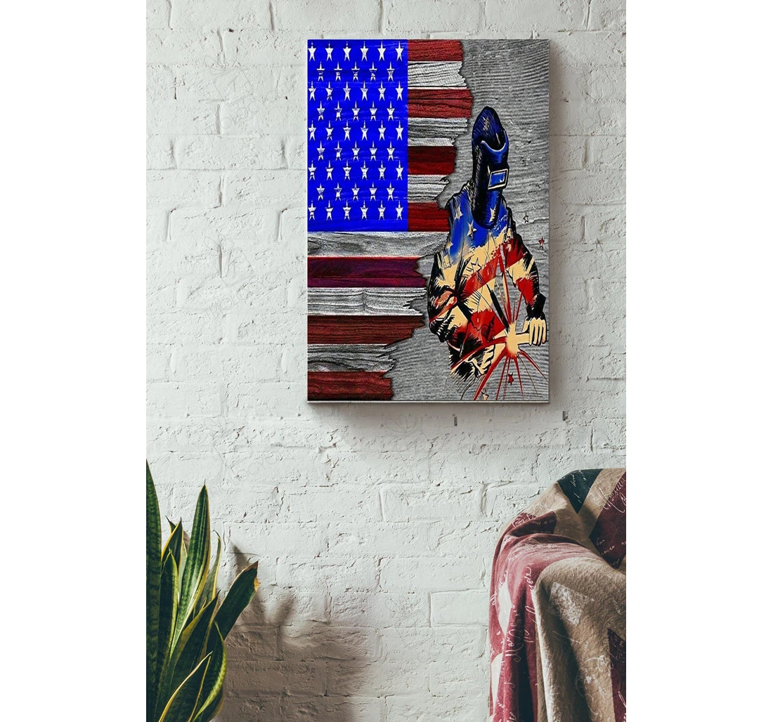 Poster, Canvas - American Welder Welder American Welder Father Dad Fathers Day Gallery Idea S Print Framed Wall Art