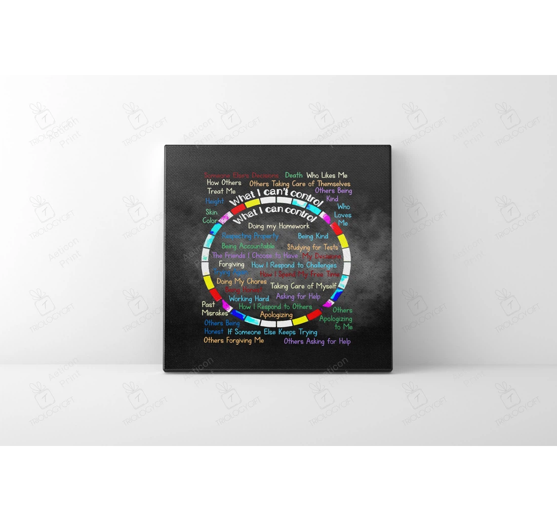 Poster, Canvas - Circle Of What I Can Or Cant Control Therapist Mental Health Disorder People Doctor Bff Gallery Print Framed Wall Art