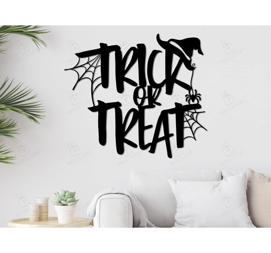 Personalized Metal Sign - Trick Or Treat Halloween Custom Halloween Halloween Trick Or Treat MonoGram