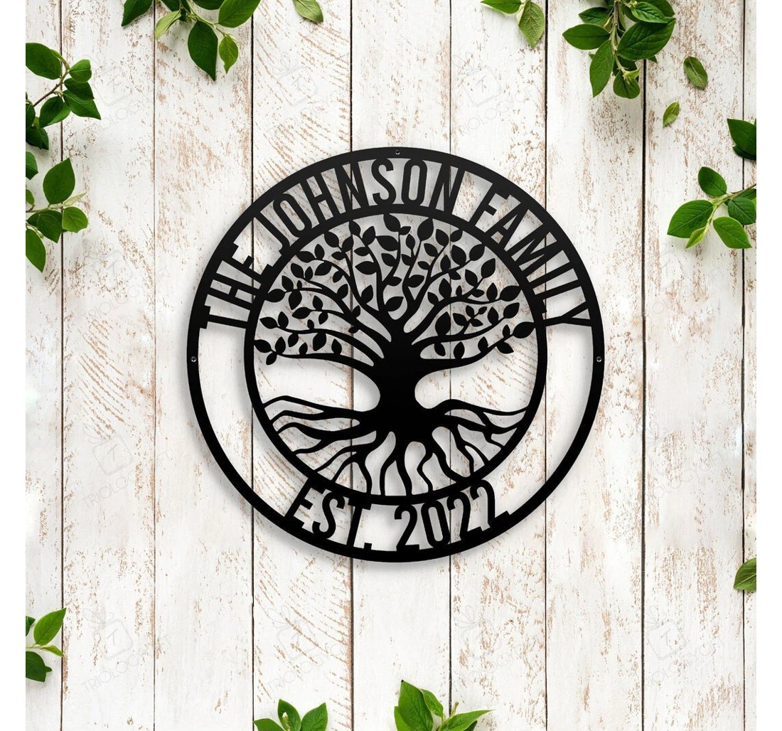 Personalized Metal Sign - Personalized Tree Of Life Hangings Family Idea Custom Mothers Father Day Wedding MonoGram