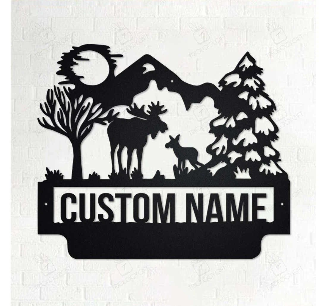 Personalized Metal Sign - Custom Moose Family Personalized Moose Family Name Room Moose Family Custom Moose MonoGram