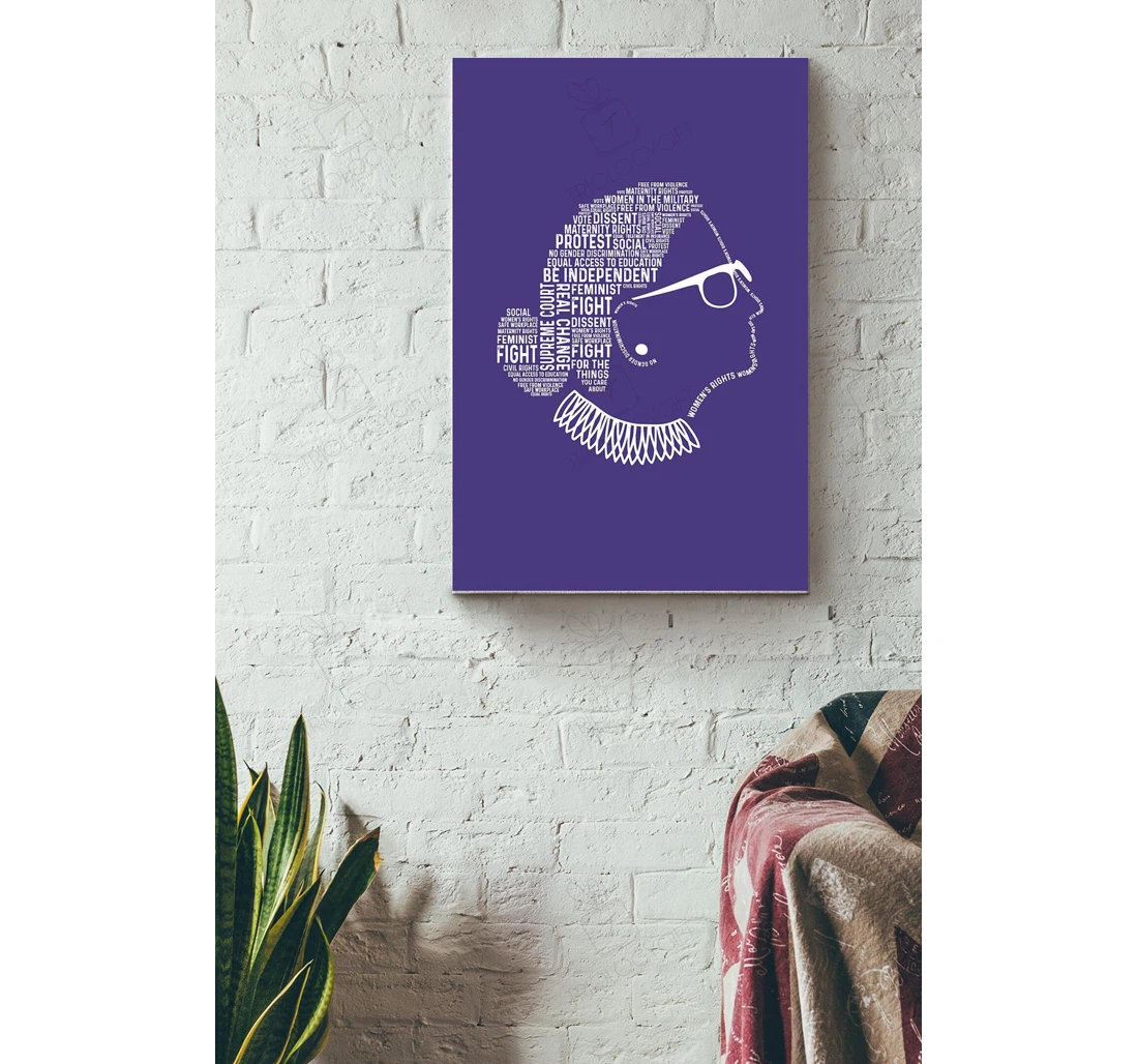 Poster, Canvas - Be Independent Rbg Silhouette Strong Quotes Woman Gallery Idea Print Framed Wall Art