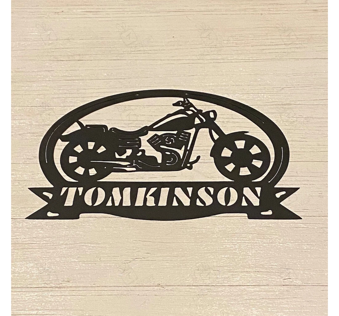 Personalized Metal Sign - Motorcycle Garage Personalized Art Fathers Day Motor Bike Idea MonoGram