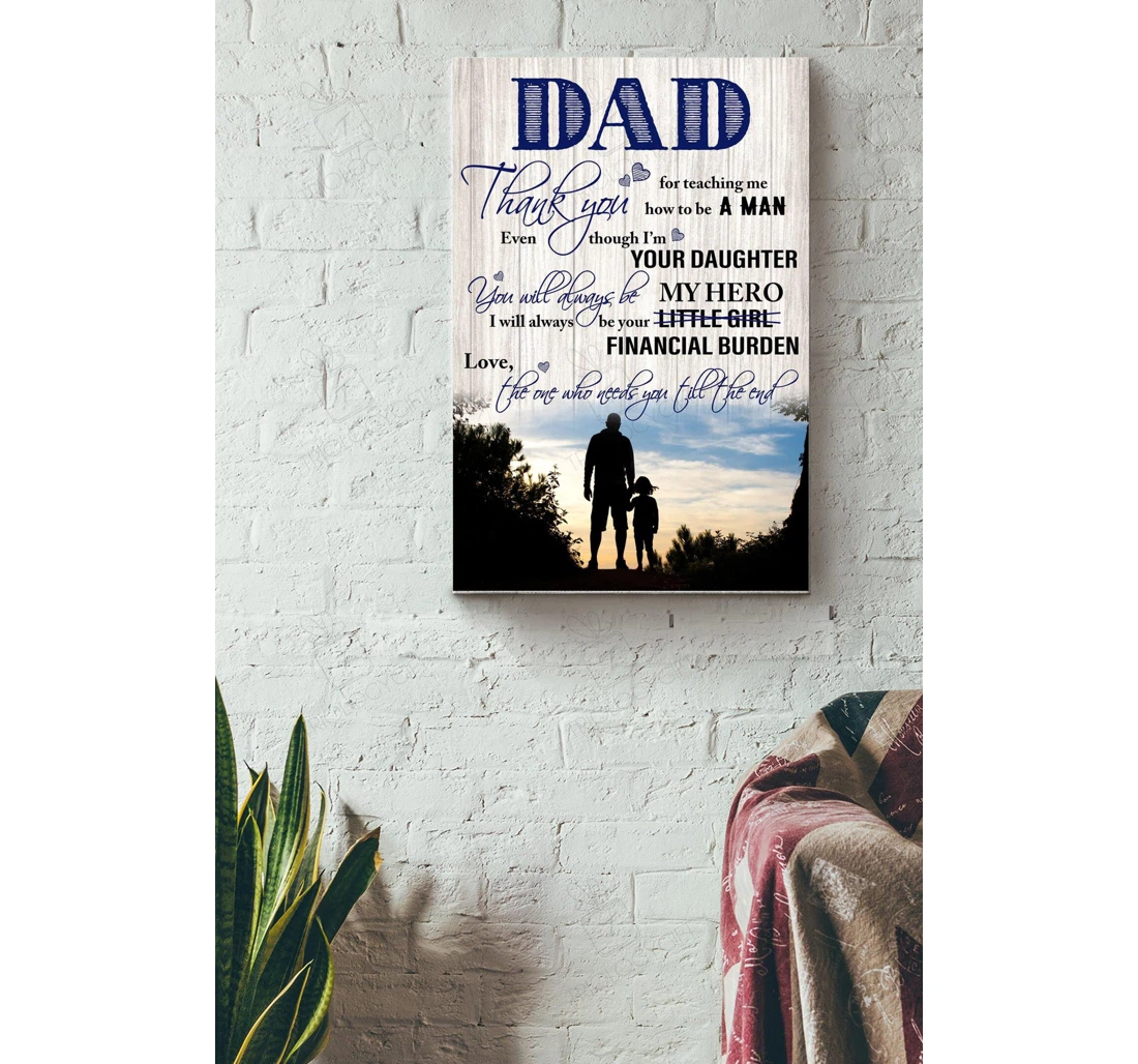 Poster, Canvas - Dad Thank You Teaching Me Father's Day Daddy Father's Day Dad's Gallery Idea S Print Framed Wall Art