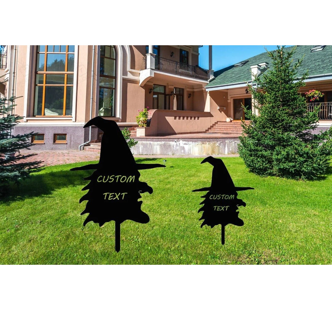 Personalized Metal Sign - Custom Halloween Yard Witch Yard Stake Witch Yard Art Halloween Garden Halloween Lawn MonoGram