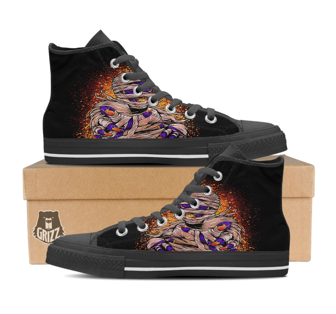 Mummy Halloween Print High Top Shoes