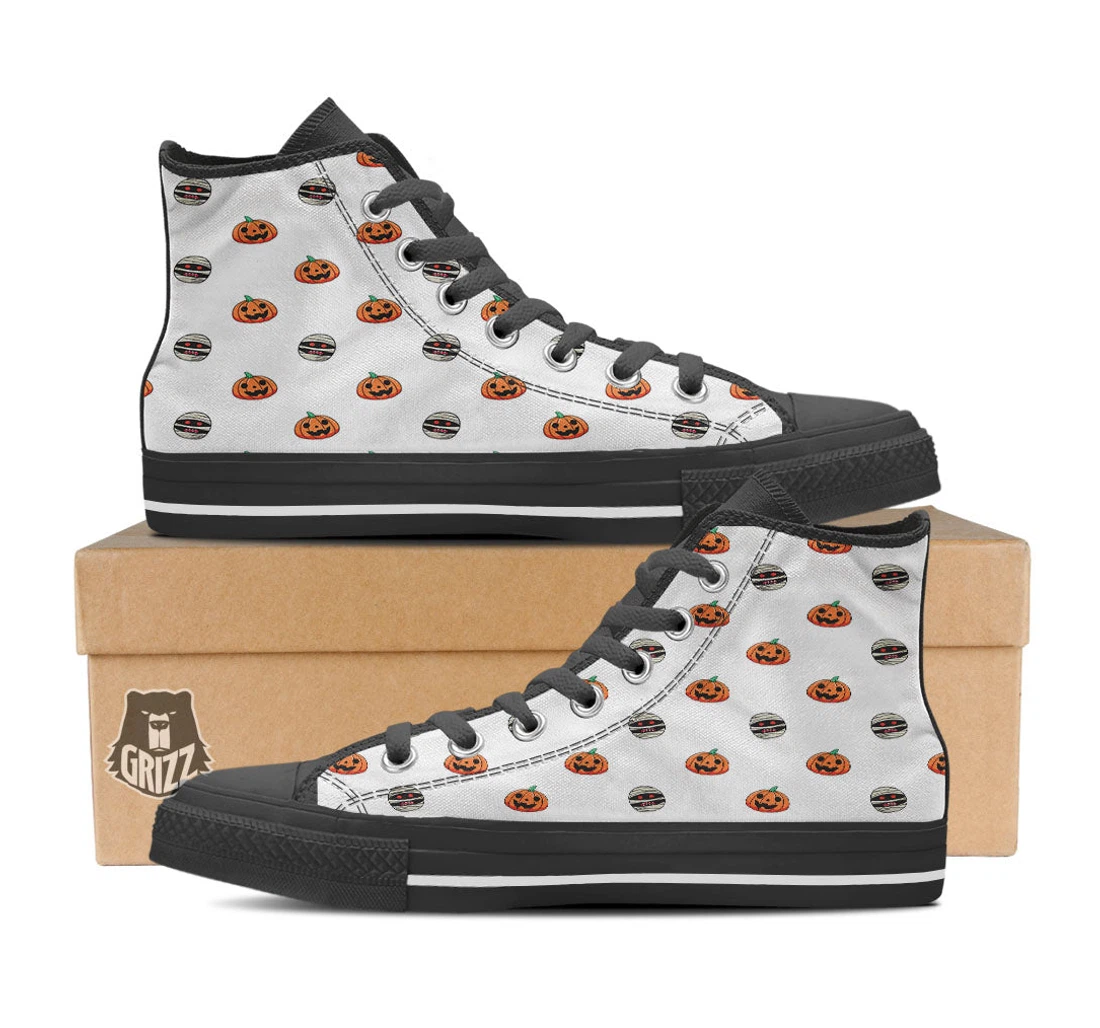 Mummy Halloween Print Pattern High Top Shoes