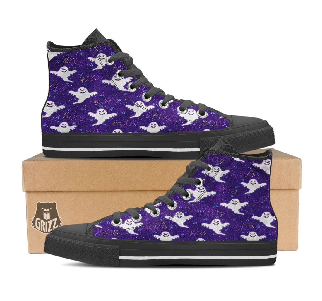 Ghost Happy Halloween Print Pattern High Top Shoes