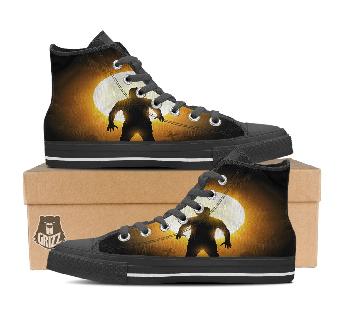 Walking Zombie Halloween Print High Top Shoes