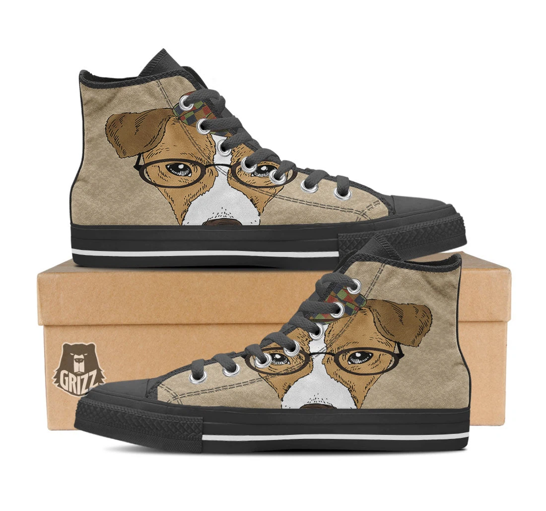 Portrait Jack Russell Terrier Print High Top Shoes