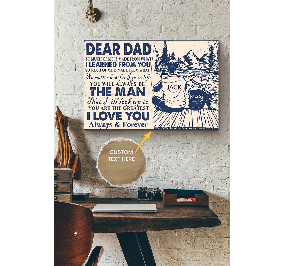 Poster, Canvas - Dear Dad I Love You Personalized Father Daddy Dad Father's Day Gallery Idea S Print Framed Wall Art