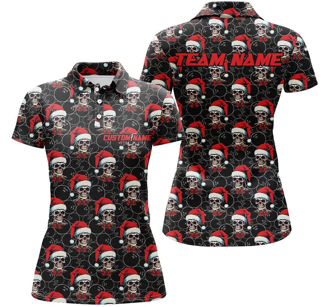 Personalized Christmas Outfits Bowling Team Custom Name Christmas Bowling Iphw - Polo Shirt
