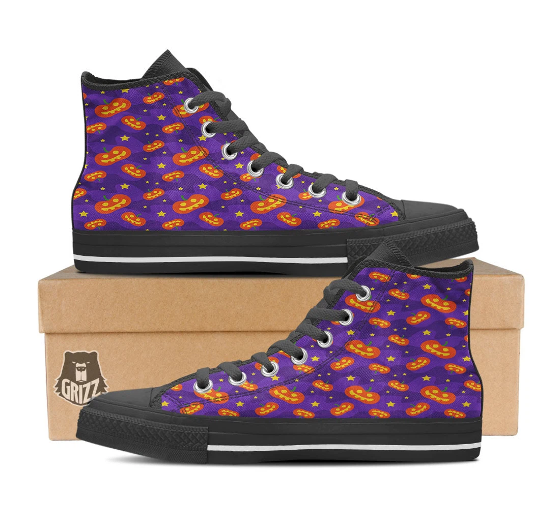 Star Halloween Print Pattern High Top Shoes