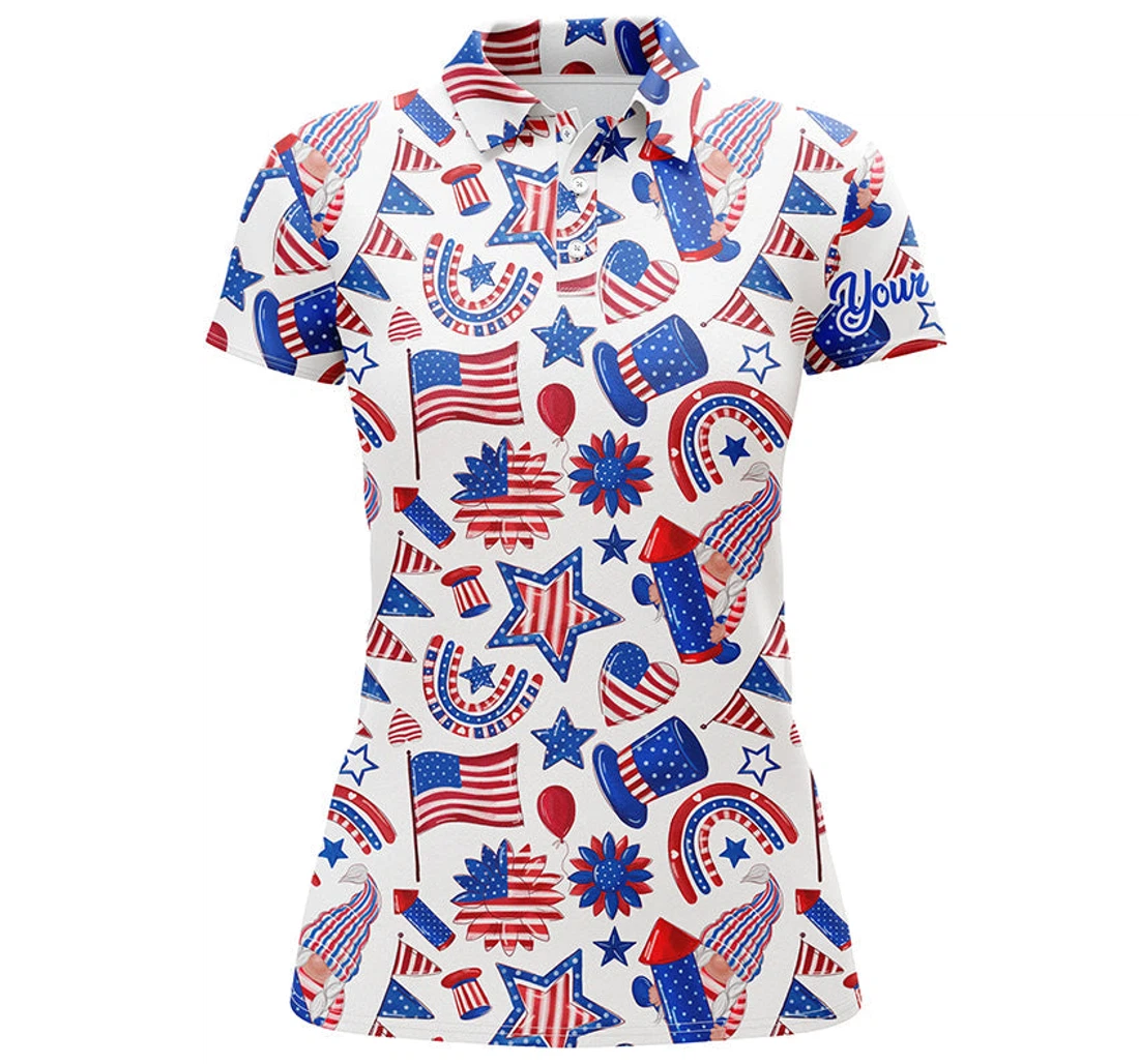 Personalized Golf Usa Independence Day Pattern Custom Patriot Team Golf Nqs - Polo Shirt