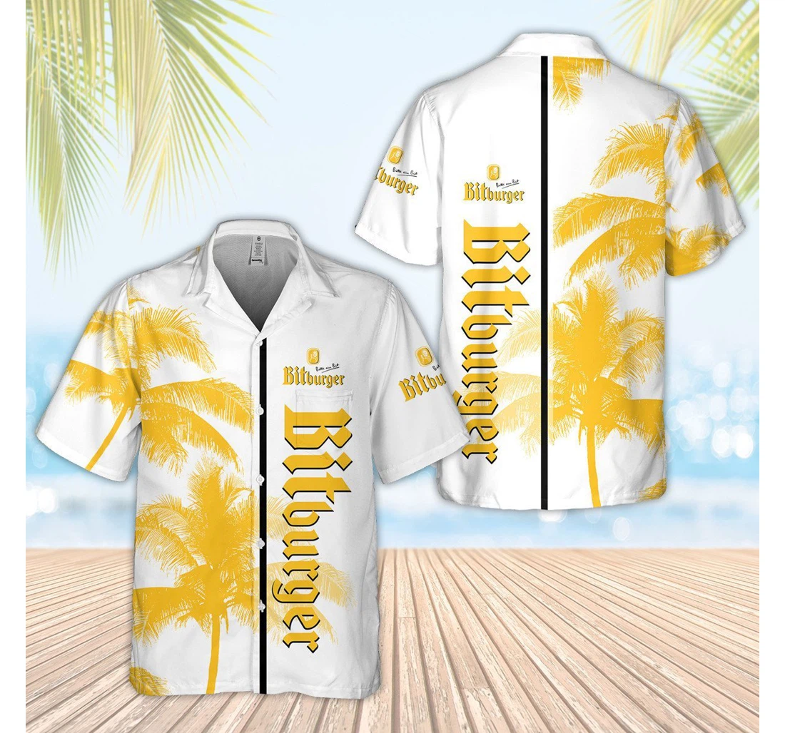 Personalized Bitburger Brewery Palm Tree D Hawaiian Shirt, Button Up Aloha Shirt For Men, Women