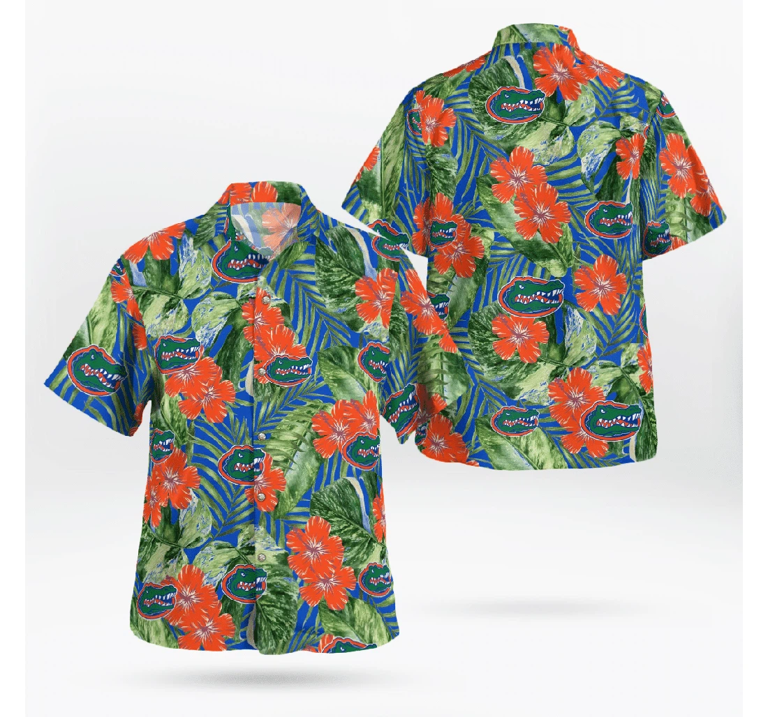 Personalized Florida Gators D Flowery Hawaiian Shirt, Button Up Aloha Shirt For Men, Women