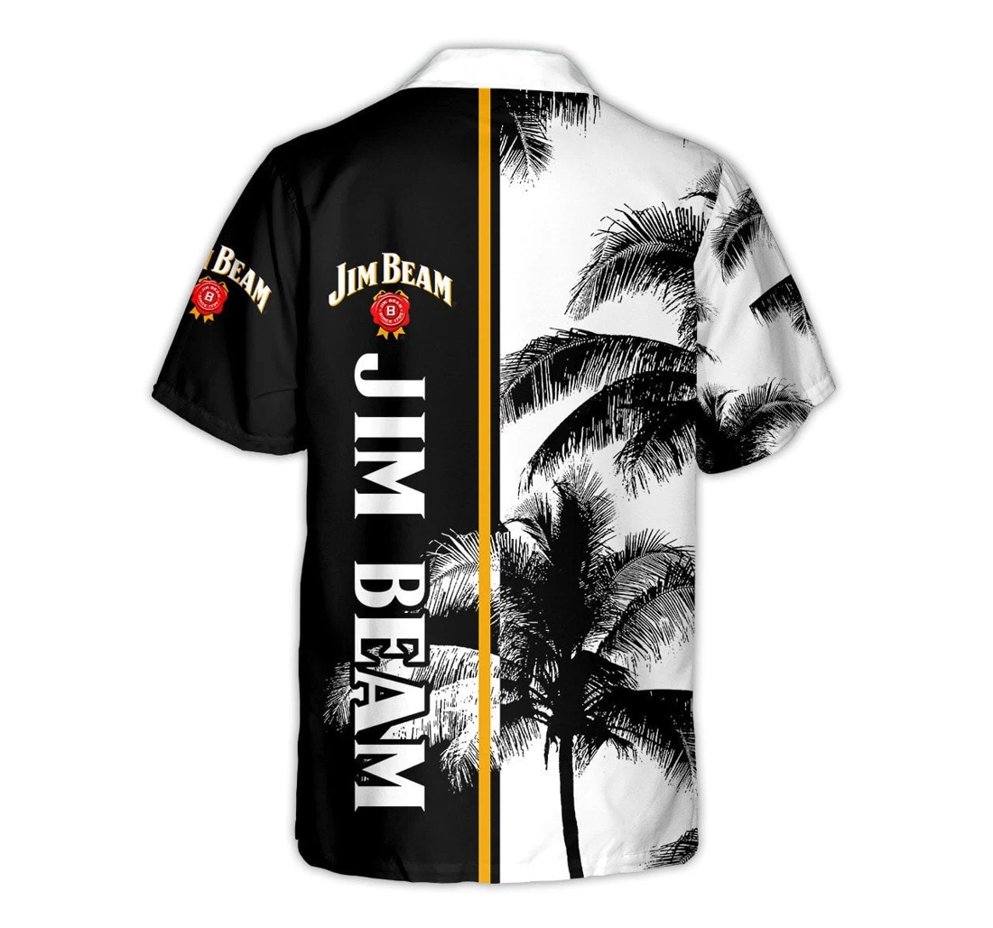 Personalized Jim Beam Palm Tree D Hawaiian Shirt, Button Up Aloha Shirt For Men, Women