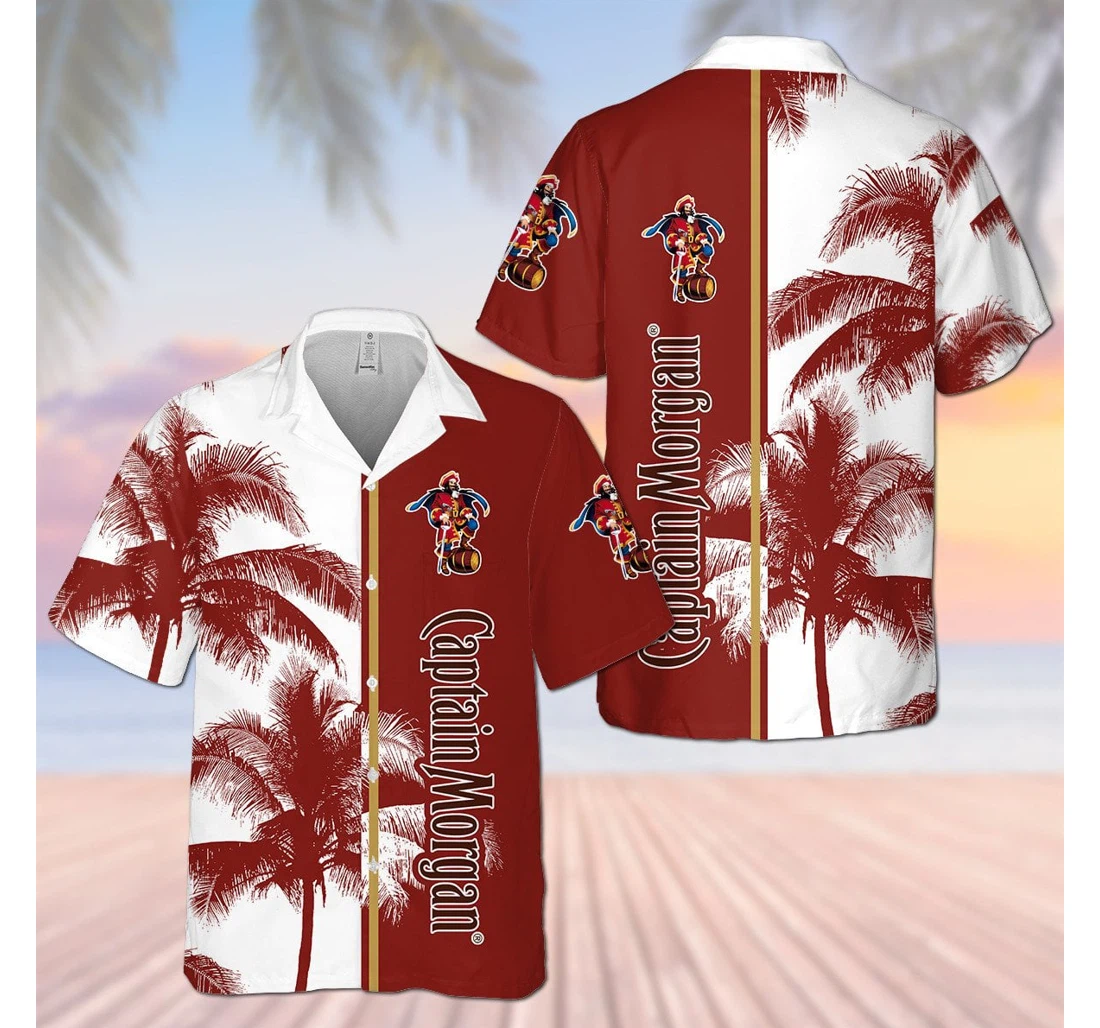 Personalized Captain Morgan Palm Tree D Hawaiian Shirt, Button Up Aloha Shirt For Men, Women