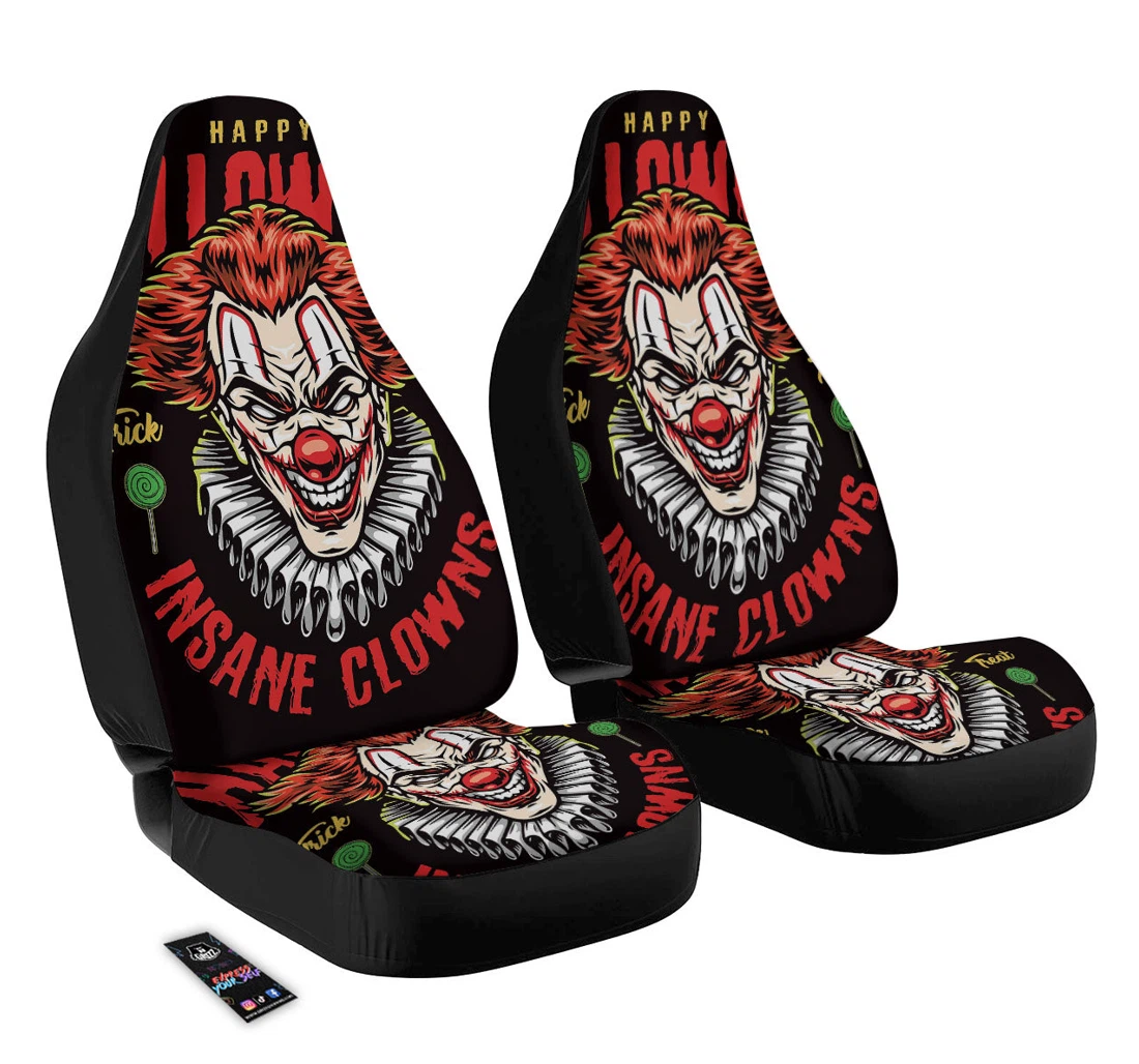 Personalized Clown Halloween Universal Front Car Seat Cover