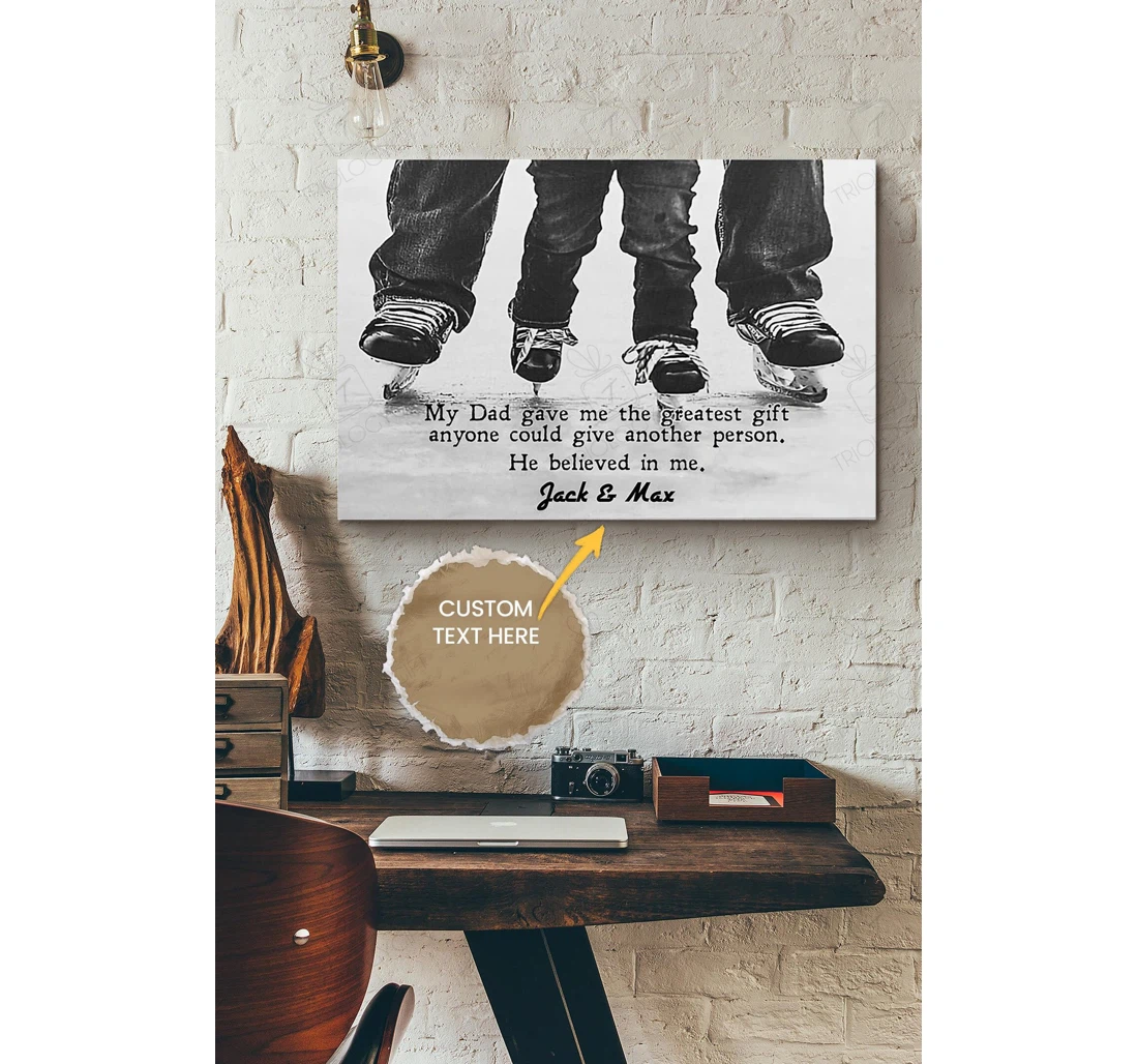 Poster, Canvas - Dad Believed In Me Personalized Father Daddy Dad Father's Day Papa Gallery Idea S Print Framed Wall Art