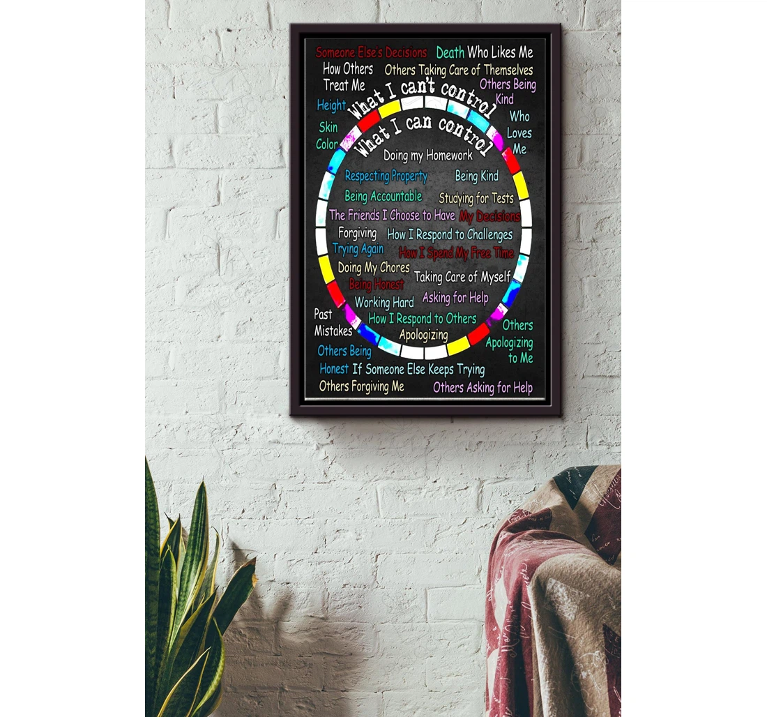 Poster, Canvas - Circle Of What I Can Or Cant Control Therapist Mental Health Disorder People Doctor Bff Matte S Print Framed Wall Art