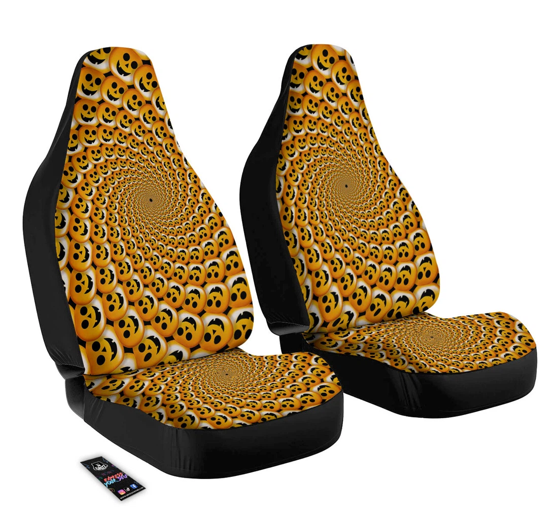 Personalized Spiral Halloween Universal Front Car Seat Cover