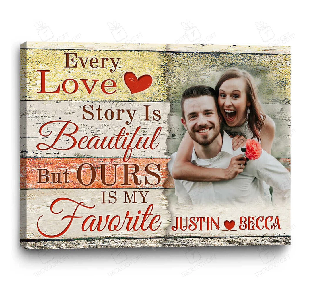 Poster, Canvas - Personalized Valentine's Day Every Love Story Wedding Present Customized Print Framed Wall Art