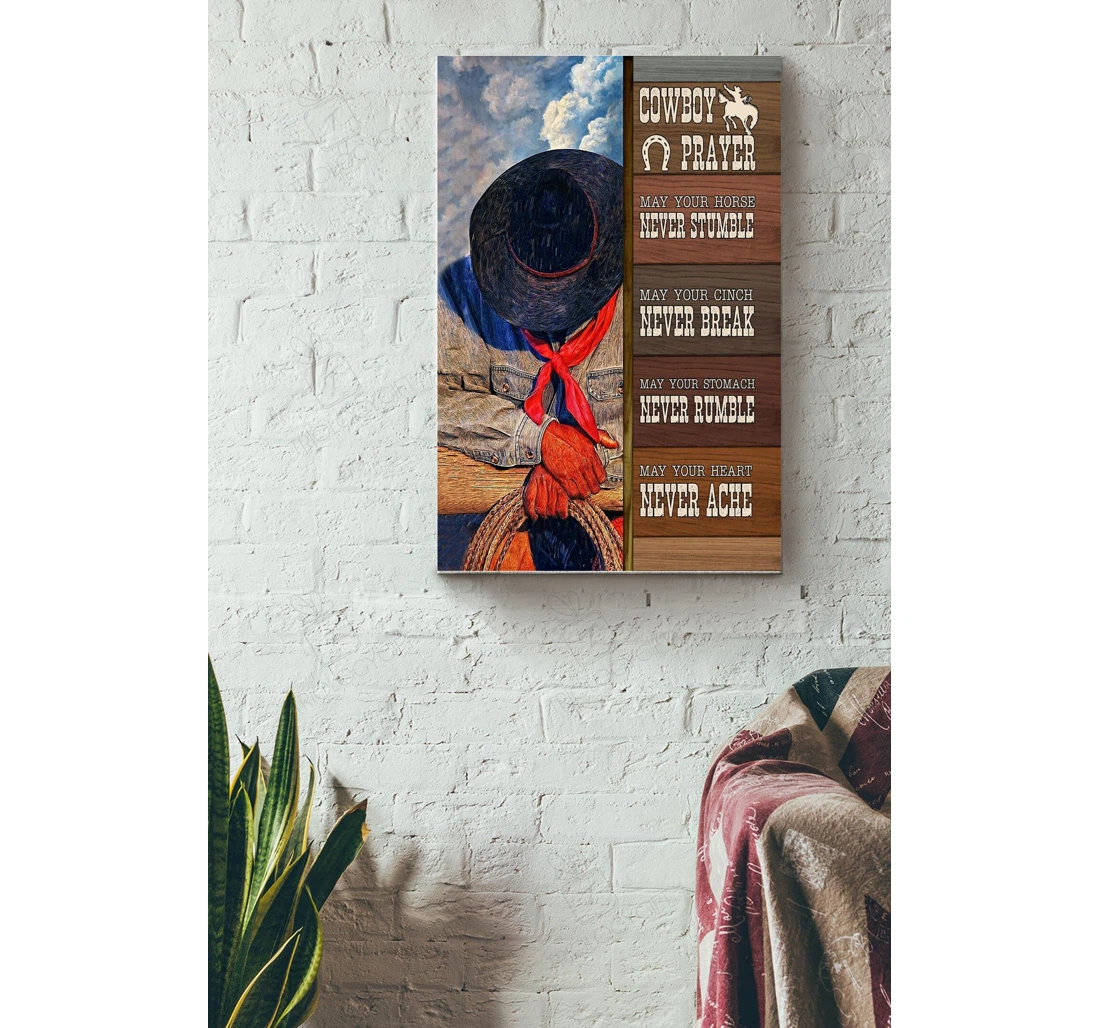 Poster, Canvas - Cowboy Prayer Cowboy Cowboy Cowgirl Horse Lover Father Fathers Day Gallery Idea S Print Framed Wall Art