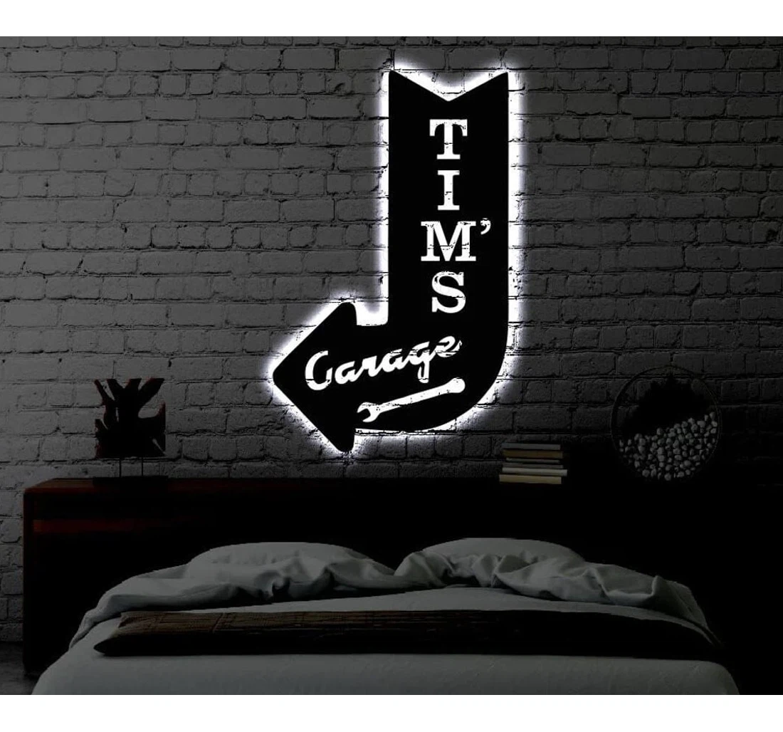 Personalized Metal Sign - Personalized Garage V Led Art With Or Without Led Lighting Lights Garage Garage Led Art Personalized Garage Garage MonoGram