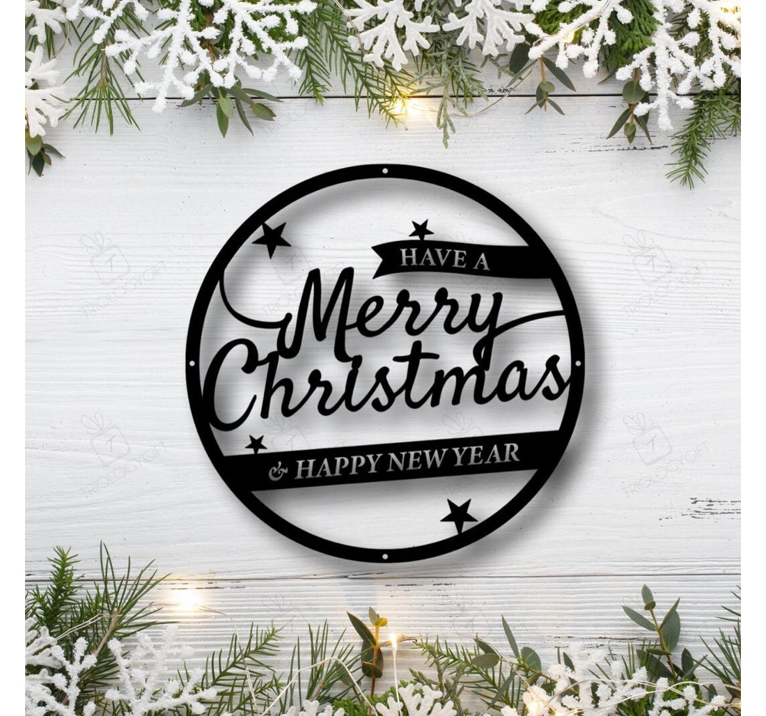 Personalized Metal Sign - Merry Christmas Christmas Christmas Happy Holidays Happy New Year Christmas Usa MonoGram