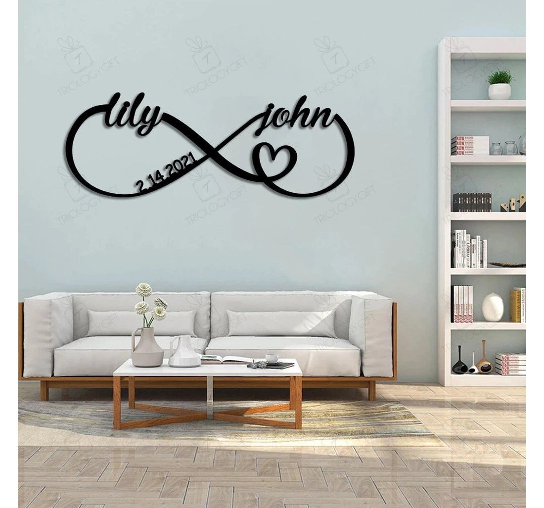 Personalized Metal Sign - Custom Infinity Heart Personalized Wedding Infinity Heart Valentines Day MonoGram