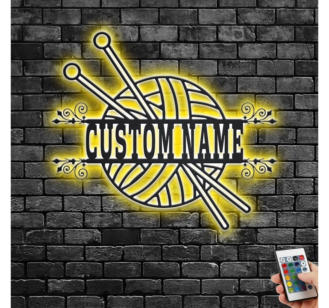 Personalized Metal Sign - Custom Crochet With Or Without Led Lighting Light V Personalized Crochet Name Room Crochet Led Custom Crochet MonoGram