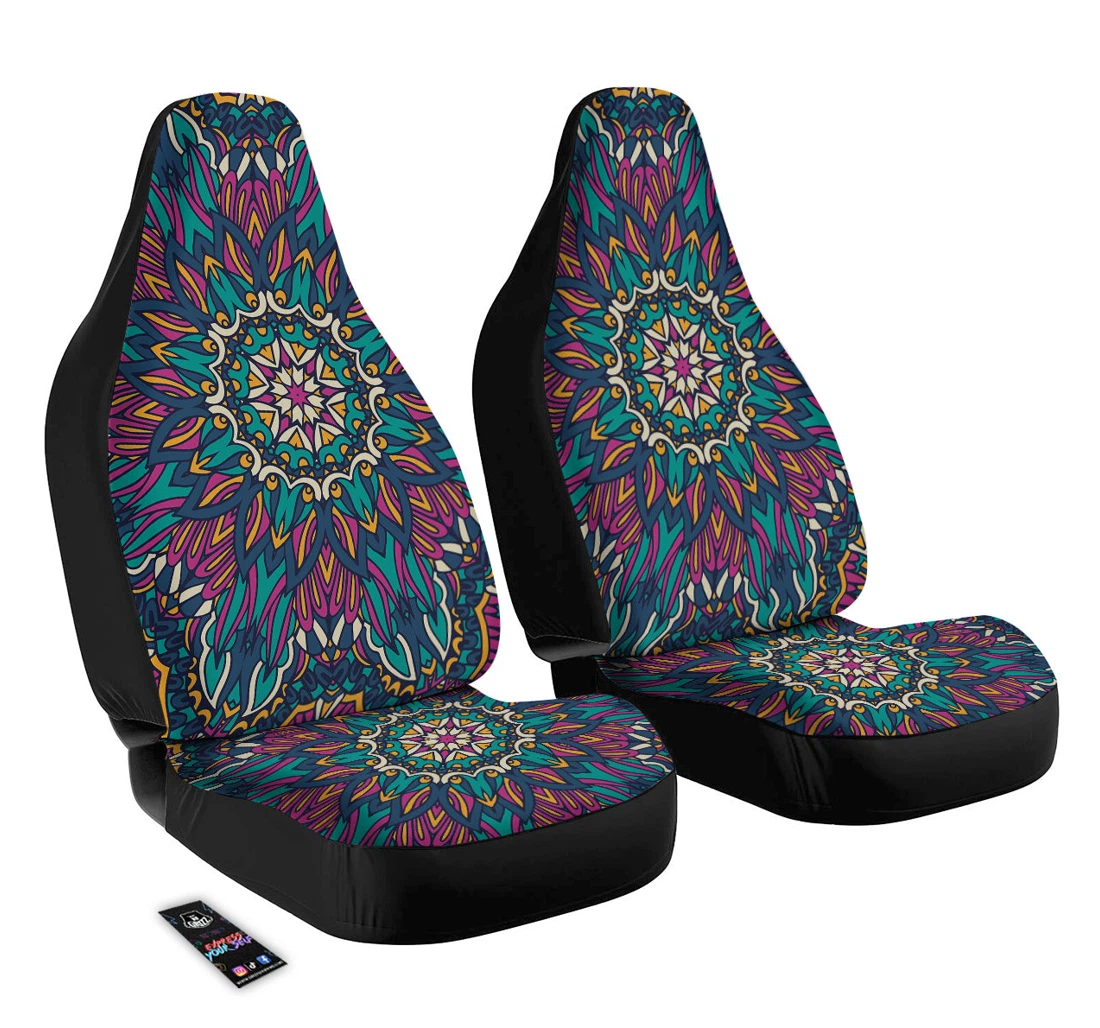 Personalized Mandala Coloful Universal Front Car Seat Cover